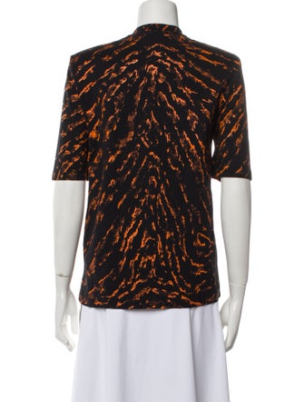 Attico Animal Print Crew Neck Blouse