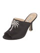 Attico Satin Crystal Embellishments Mules