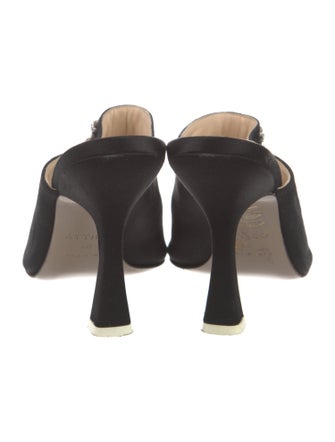 Attico Satin Crystal Embellishments Mules