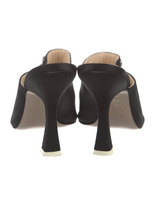 Attico Satin Crystal Embellishments Mules