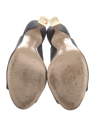 Attico Satin Crystal Embellishments Mules