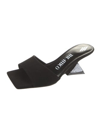 Attico Suede Crystal Embellishments Slides