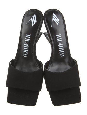 Attico Suede Crystal Embellishments Slides