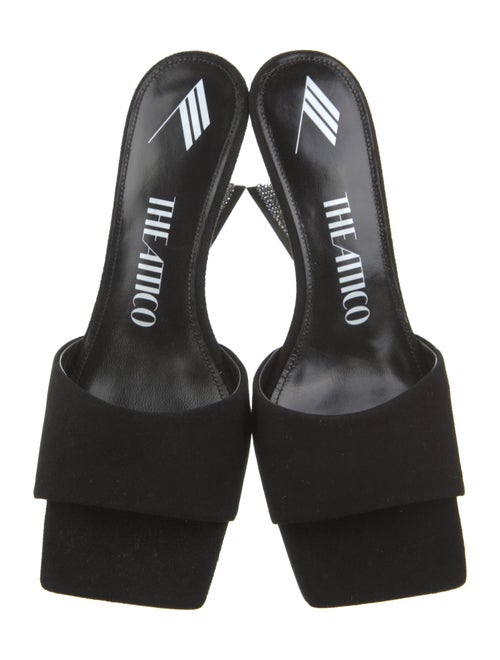 Attico Suede Crystal Embellishments Slides