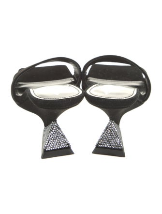 Attico Suede Crystal Embellishments Slides