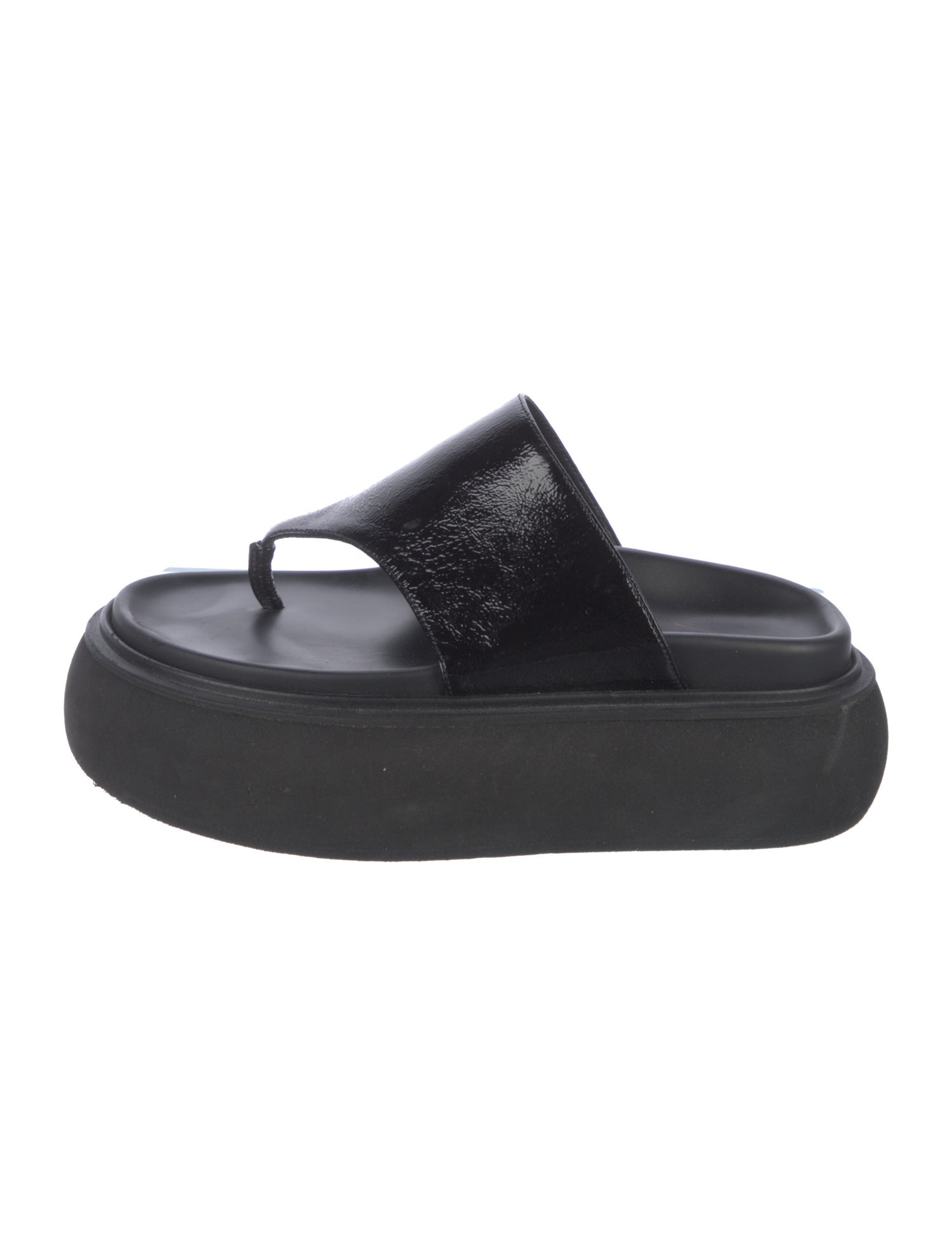 Attico Patent Leather Flip Flops