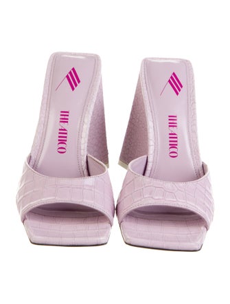 Attico Embossed Leather Slides