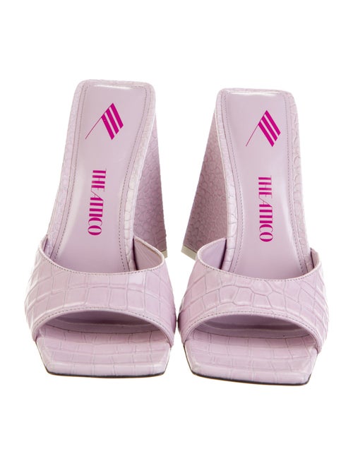 Attico Embossed Leather Slides