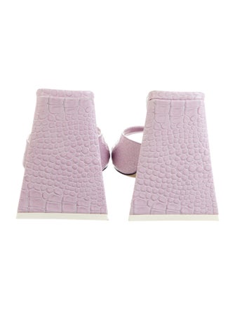 Attico Embossed Leather Slides