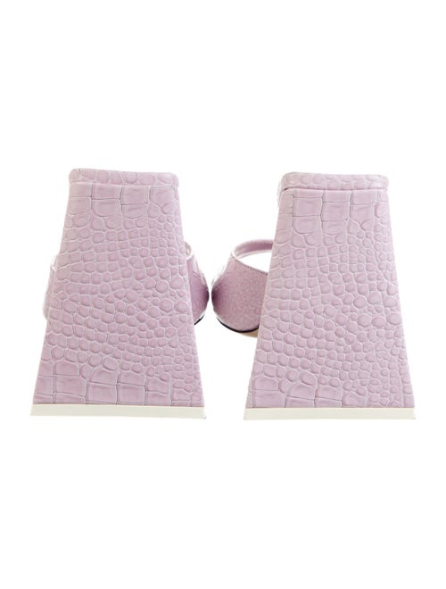 Attico Embossed Leather Slides