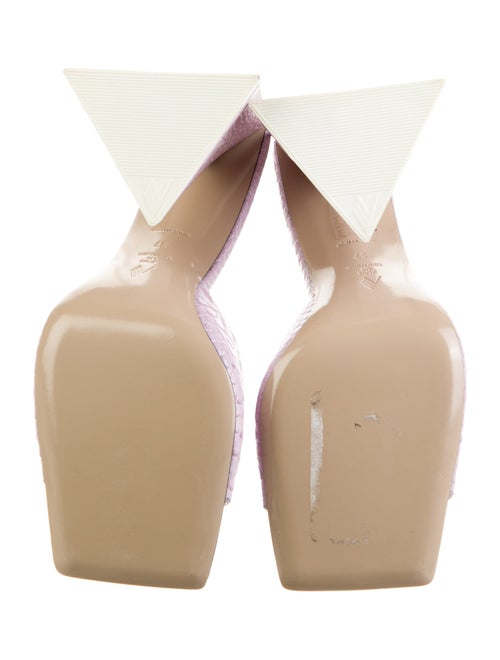 Attico Embossed Leather Slides