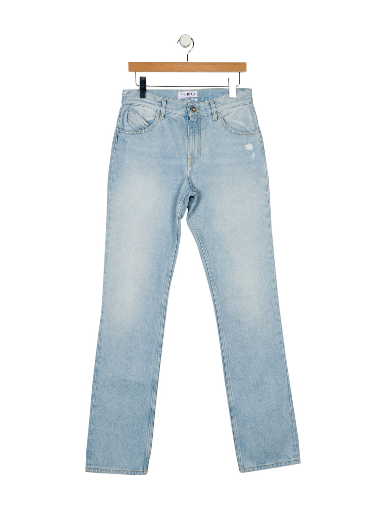 Attico Mid-Rise Straight Leg Jeans