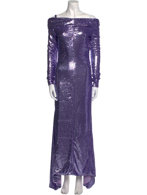 Attico Bateau Neckline Long Dress