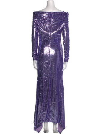 Attico Bateau Neckline Long Dress