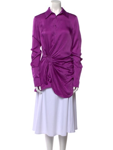 Attico Tops Long Sleeve Button-Up Top XS