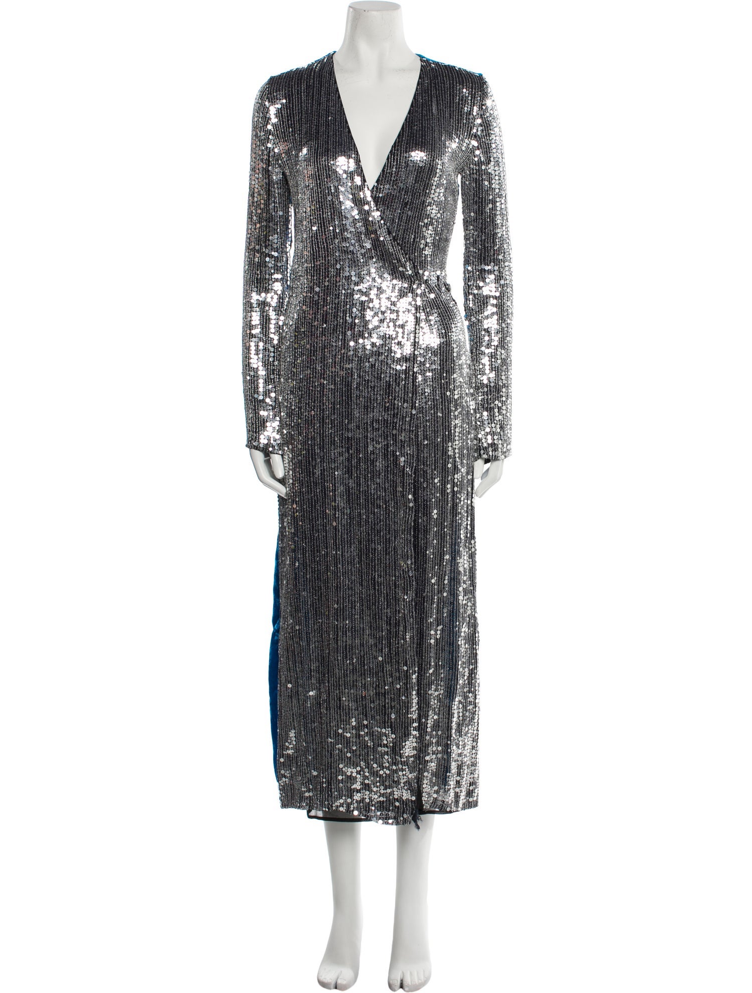 Attico V-Neck Long Dress