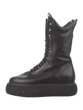 Attico Leather Combat Boots