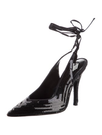 Attico Sequins Slingback Pumps