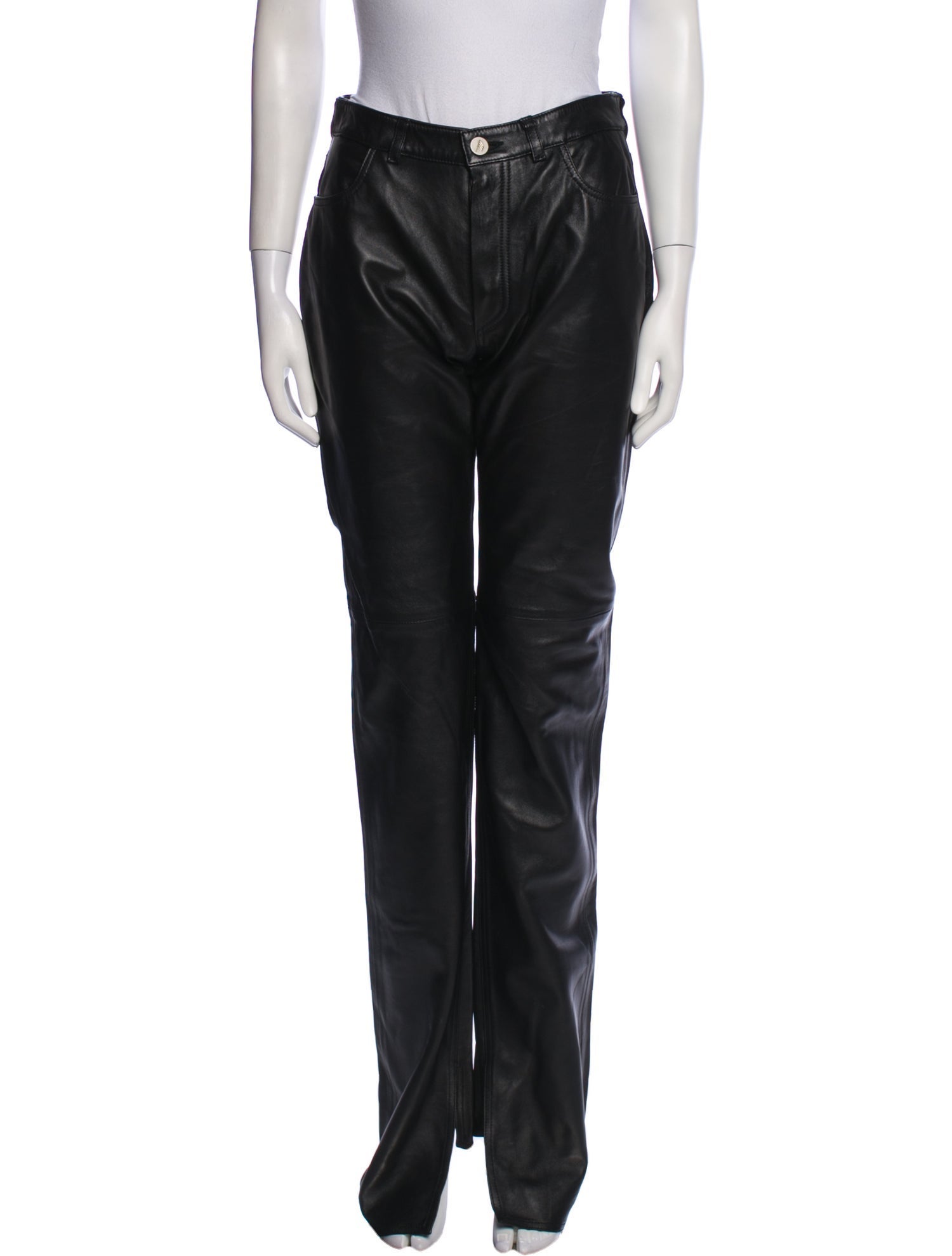 パンツ The Attico Straight Leg Black Lamb Leather Pants The Attico Straight Leg Black Lamb Leather Pants | THE LIST