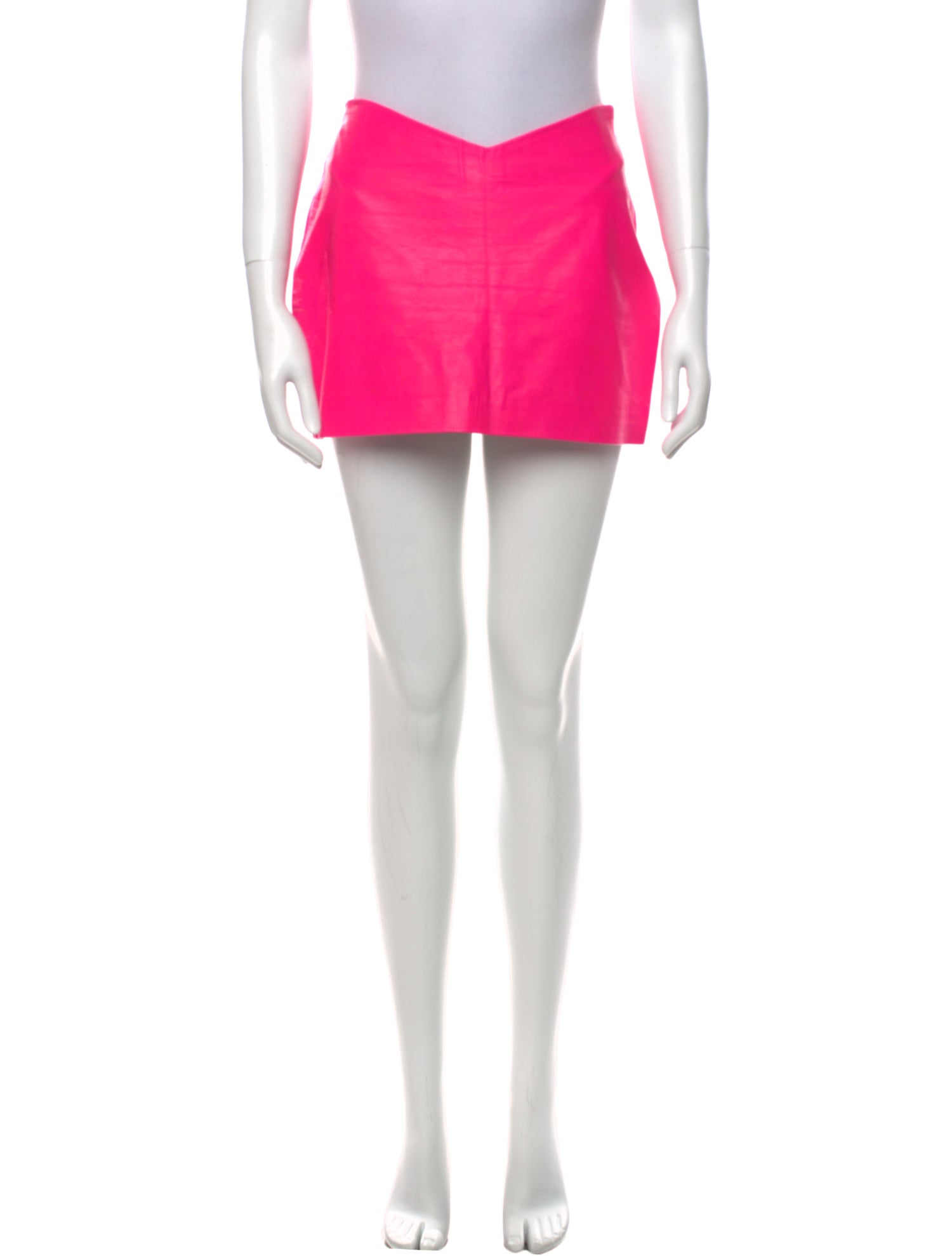 Attico Leather Mini Skirt