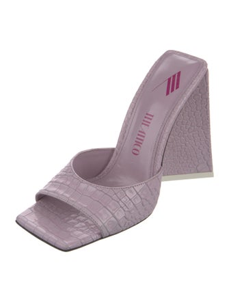 Attico Embossed Leather Slides