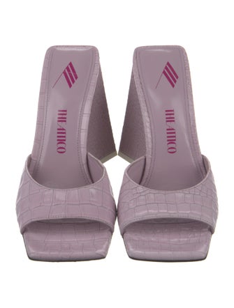 Attico Embossed Leather Slides