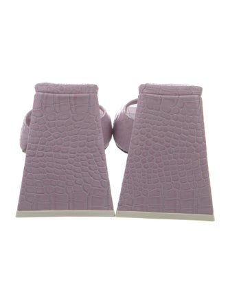 Attico Embossed Leather Slides