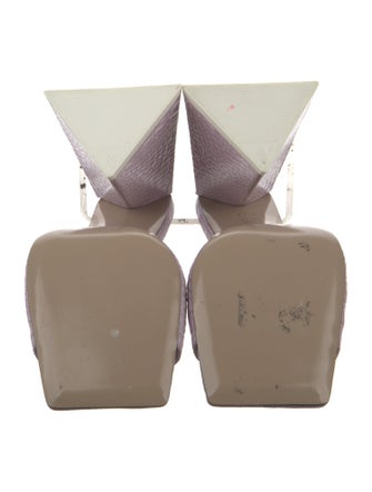 Attico Embossed Leather Slides