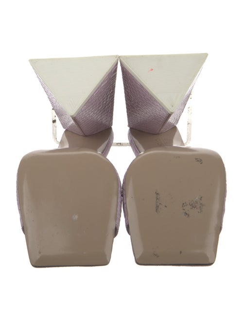 Attico Embossed Leather Slides