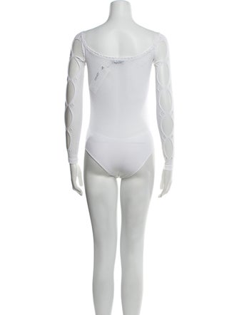 Attico Scoop Neck Long Sleeve Bodysuit