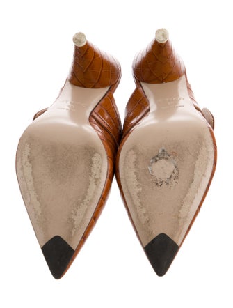 Attico Embossed Leather Animal Print Mules