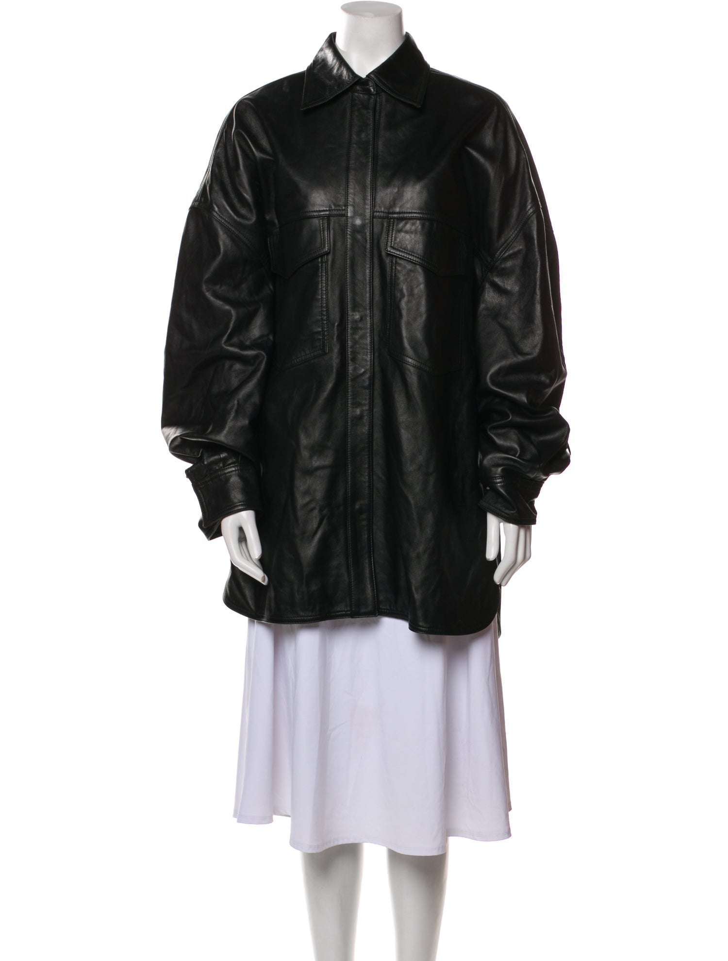 Attico Lamb Leather Coat