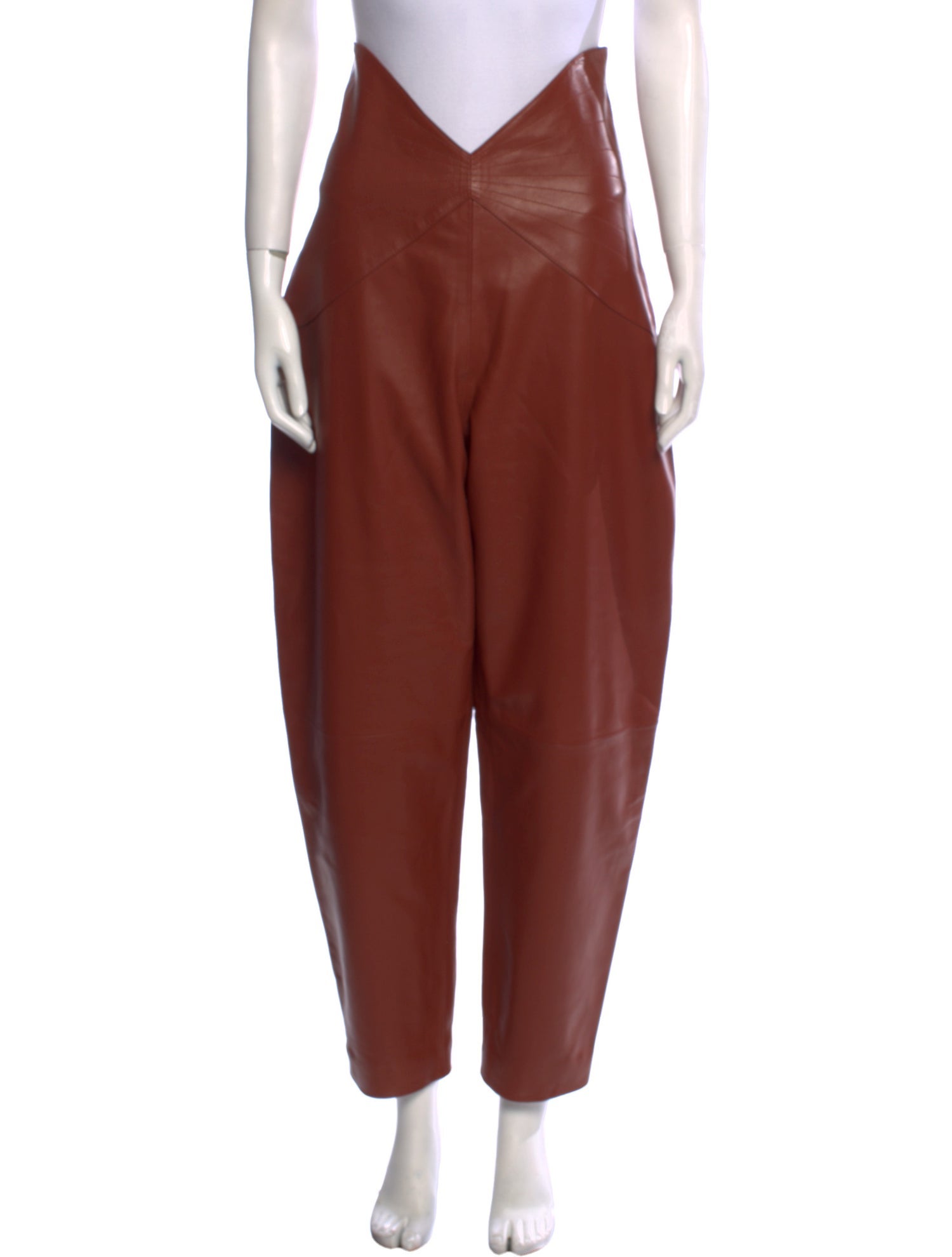 パンツ The Attico Straight Leg Black Lamb Leather Pants Attico Lamb Leather Straight Leg Pants - Black Pants