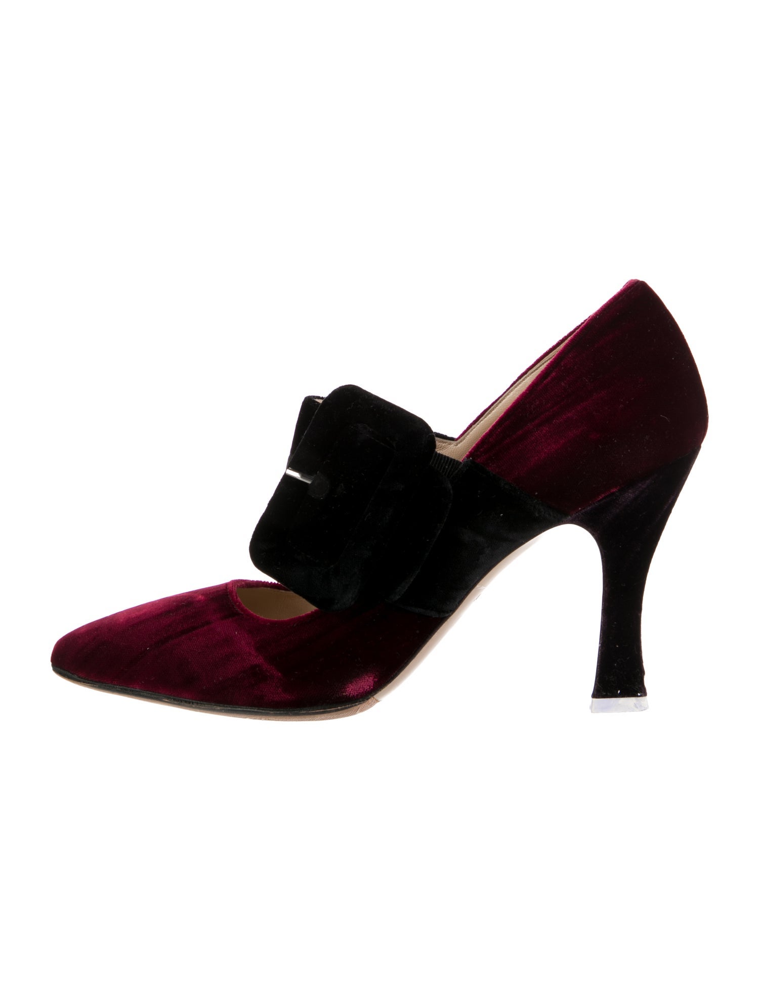 Attico Velvet Colorblock Pattern Pumps