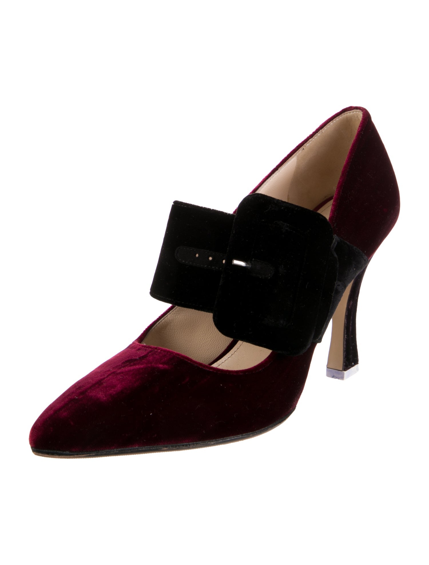 Attico Velvet Colorblock Pattern Pumps
