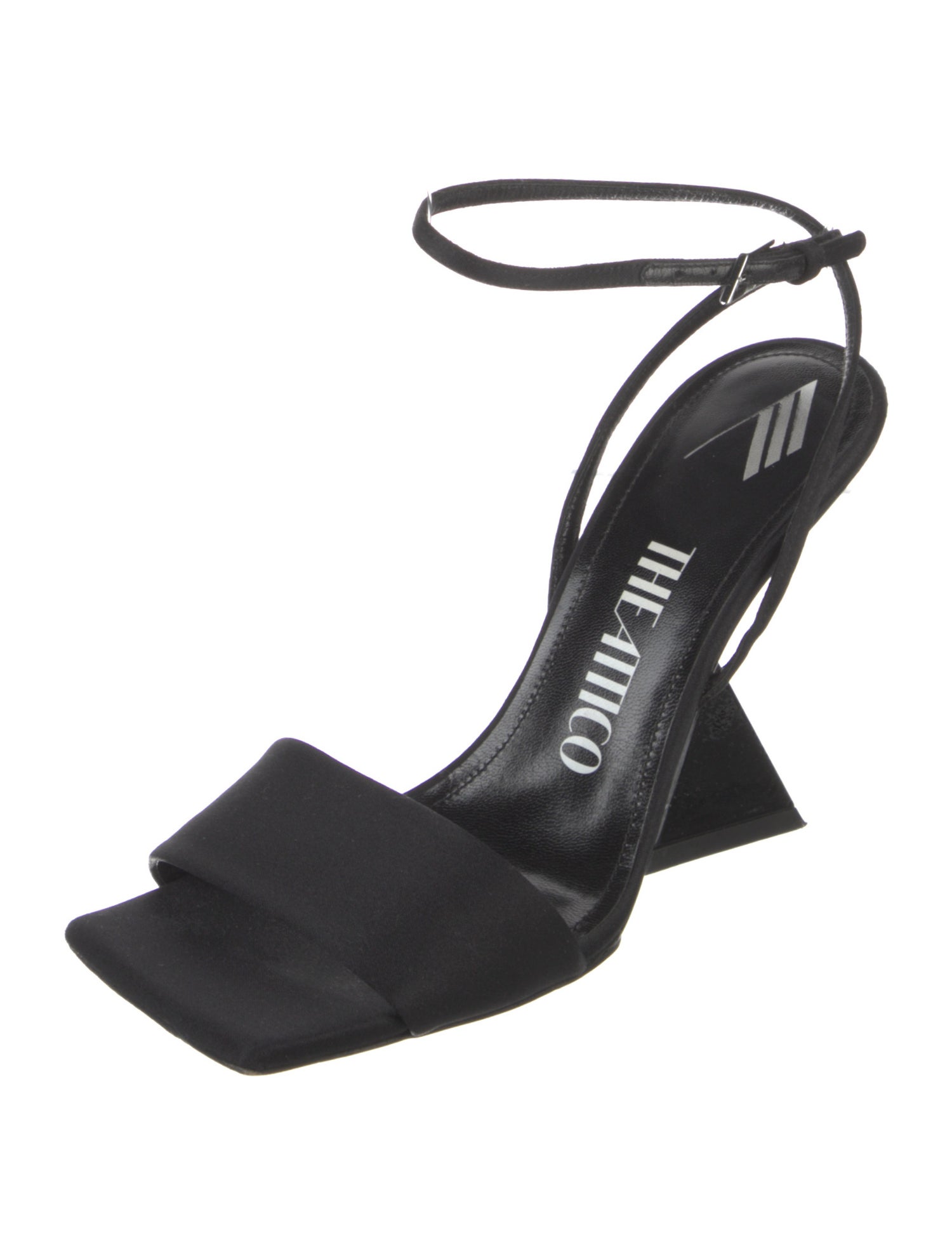 Attico Satin Leather Trim Embellishment Sandals