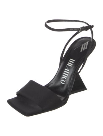 Attico Satin Leather Trim Embellishment Sandals