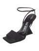 Attico Satin Leather Trim Embellishment Sandals