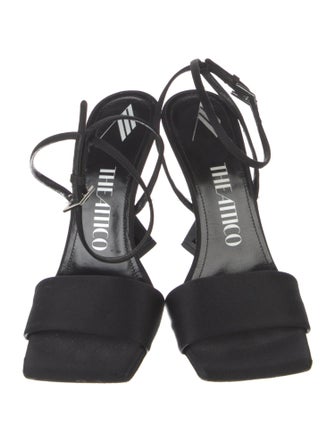 Attico Satin Leather Trim Embellishment Sandals