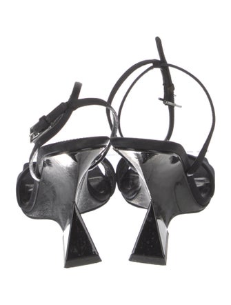 Attico Satin Leather Trim Embellishment Sandals