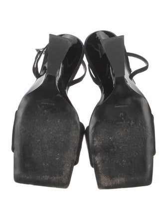 Attico Satin Leather Trim Embellishment Sandals