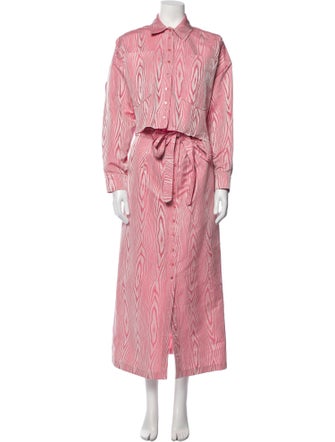 Attico Printed Raw-Edge Trim Skirt Set