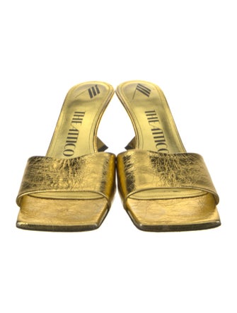 Attico Leather Slides