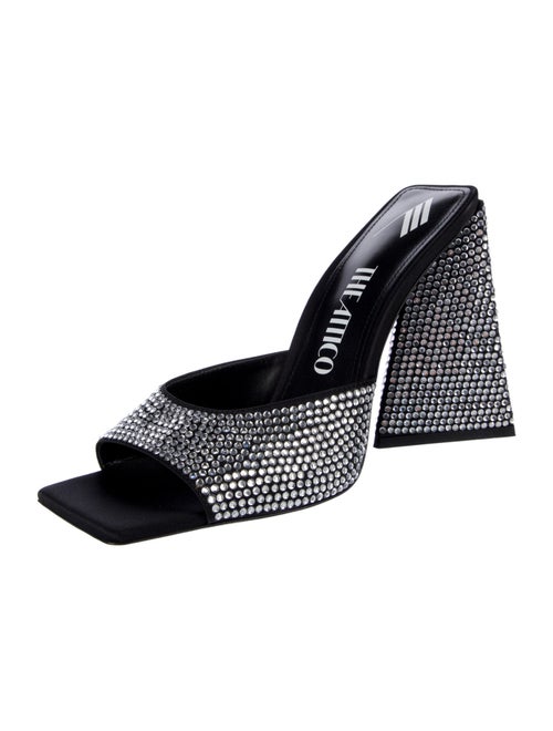 Attico Satin Crystal Embellishments Mules