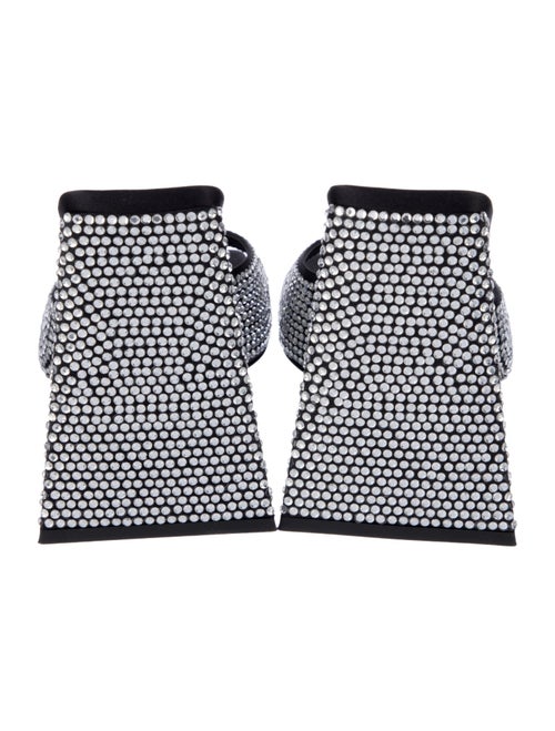 Attico Satin Crystal Embellishments Mules