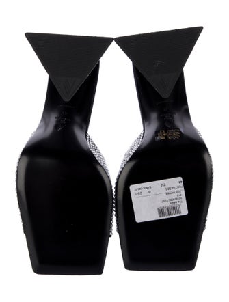 Attico Satin Crystal Embellishments Mules