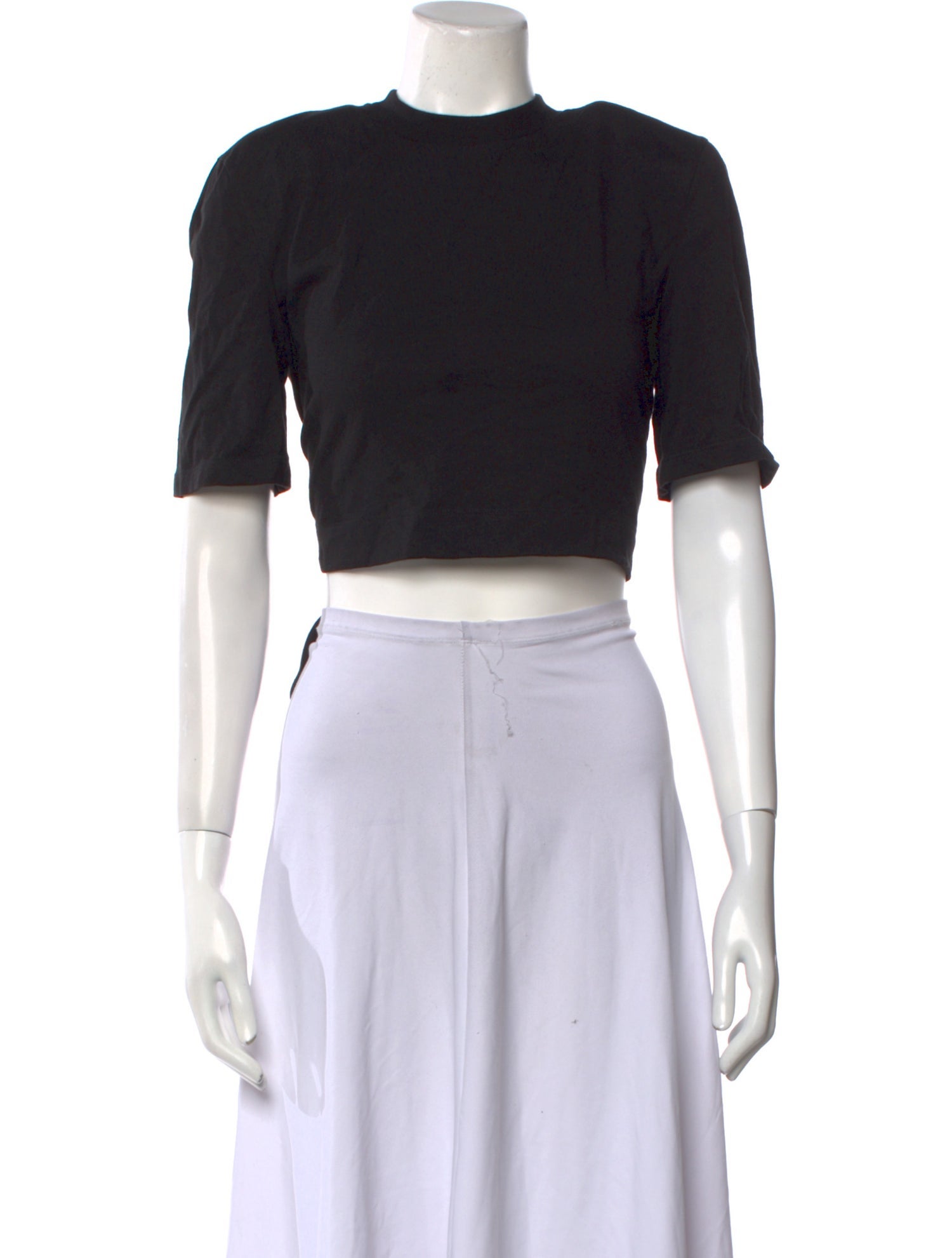 Attico Crew Neck Short Sleeve Crop Top
