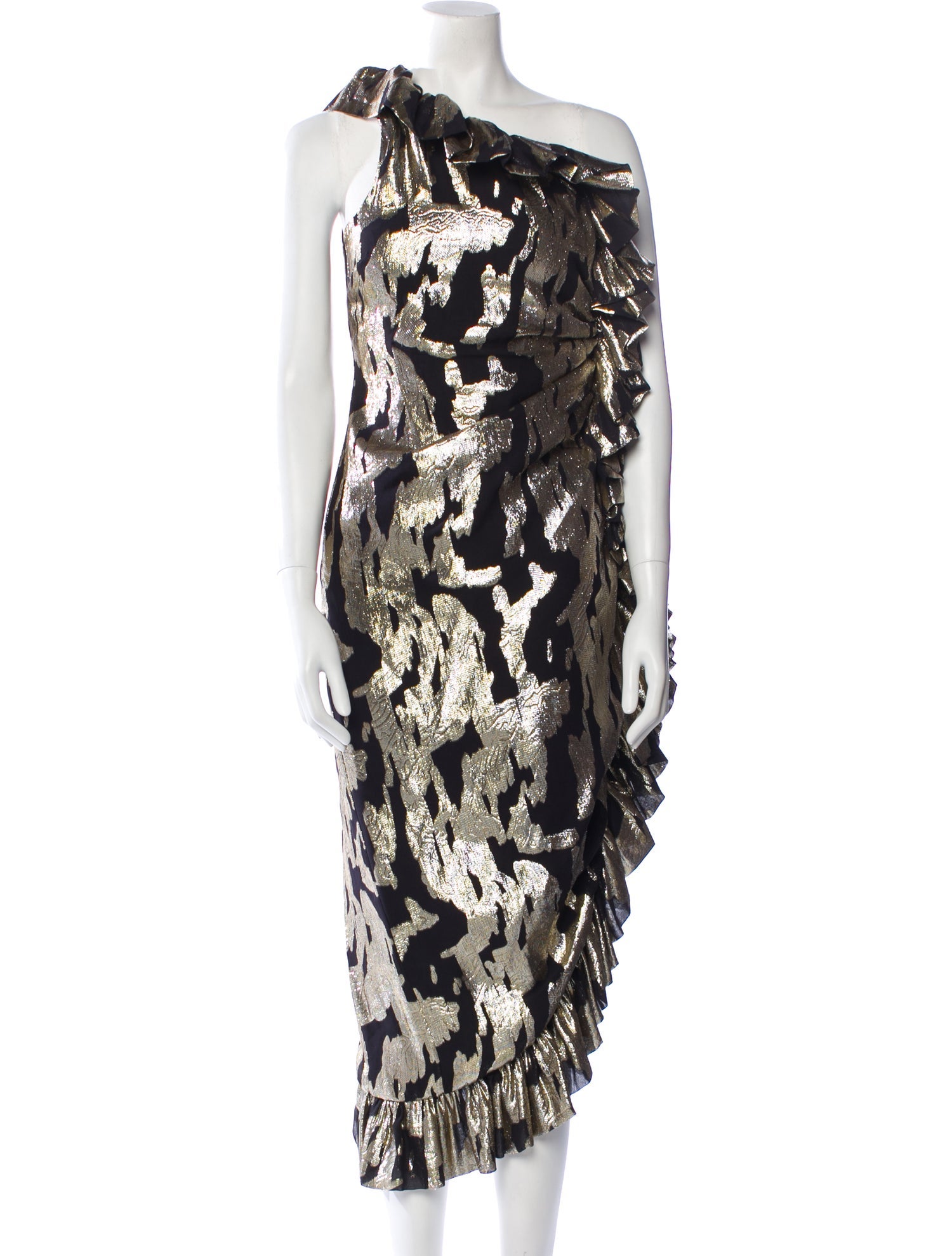 Attico Printed Long Dress