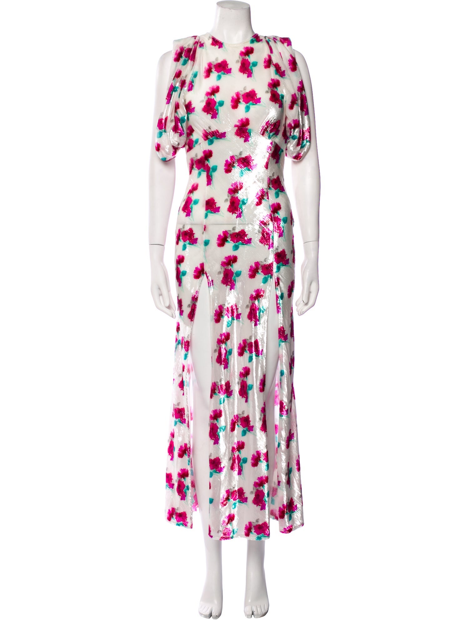 Attico Floral Print Long Dress