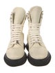 Attico Nylon Leather Trim Embellishment Combat Boots